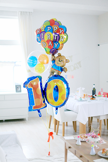 【大型】【誕生日　長寿　バルーン】サプライズバースデー「10〜99歳」ベア