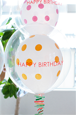 【誕生日バルーン】HAPPY BIRTHDAY Dot's///イエロー