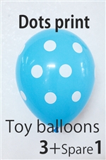 【ゴム風船】Toy Balloon　ドットペイルブルー  ３+1 個入り